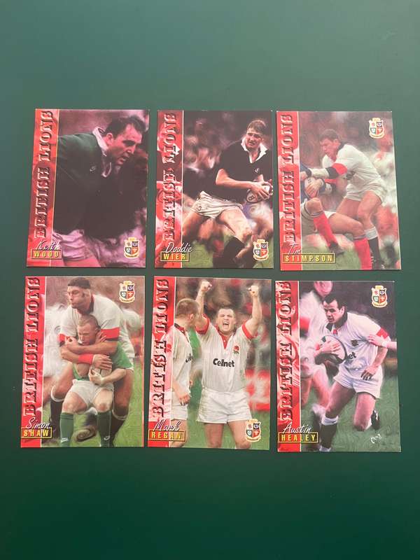 Rugby Cards - 6 * 1997 Panini rugby cards (British Lions)