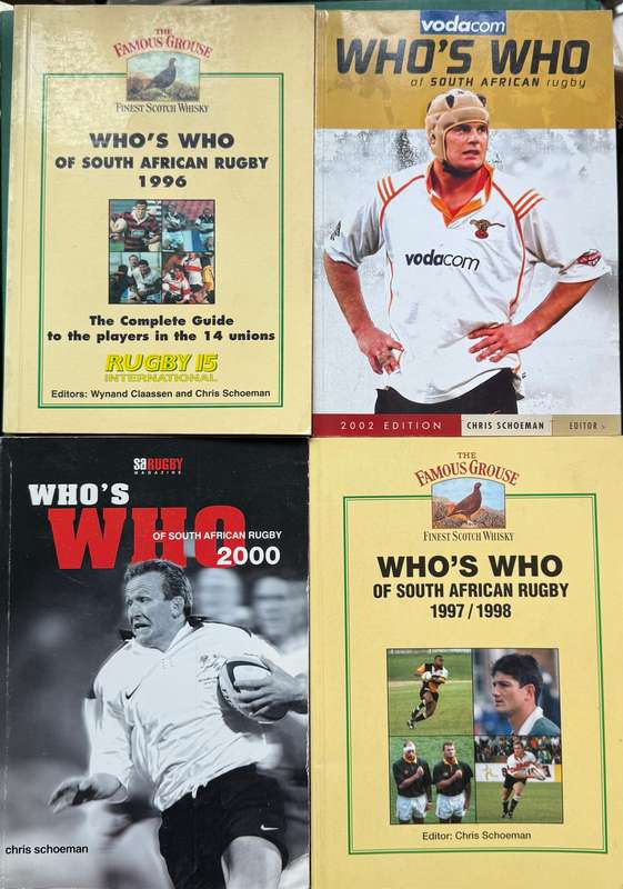 Rugby Books - 4 * Whos who of South-African Rugby (1996/2000/2002 and the 1997/1998 edition)