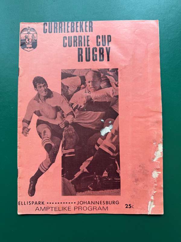 Rugby Programme - Transvaal vs Western-Province 1972