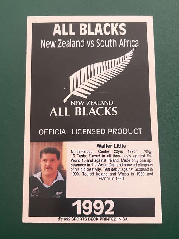 Rugby Card - Walter Little 1992 Sports Deck Rugby Card