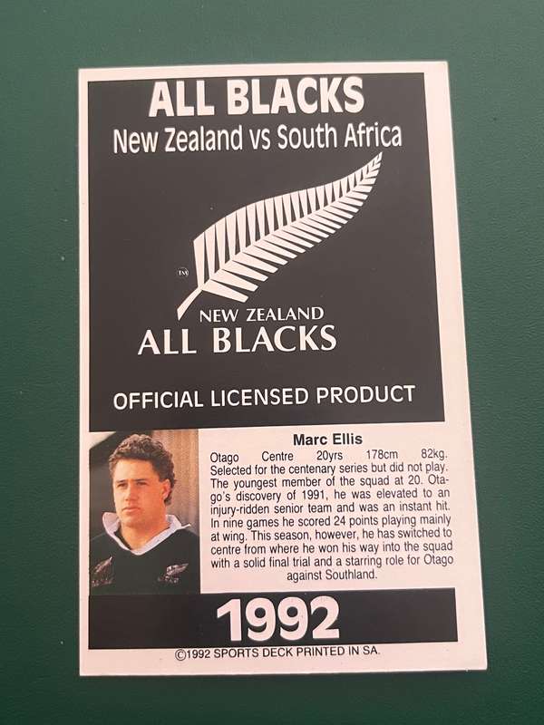 Rugby Card - Shane McDowell 1992 Sports Deck Rugby Card