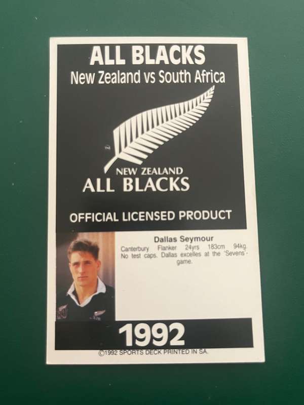 Rugby Card - 1992 Sports Deck : Dallas Seymor