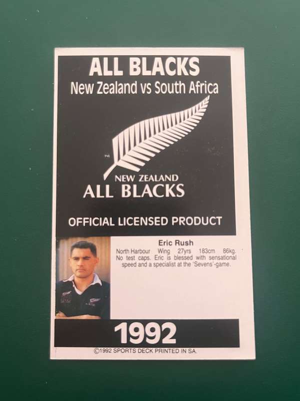Rugby Card - 1992 Sports Deck : Eric Rush