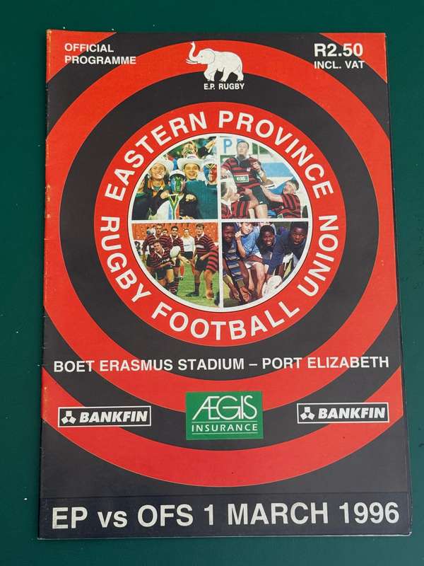 Rugby Programme - Eastern-Province vs Free State 01/03/1996