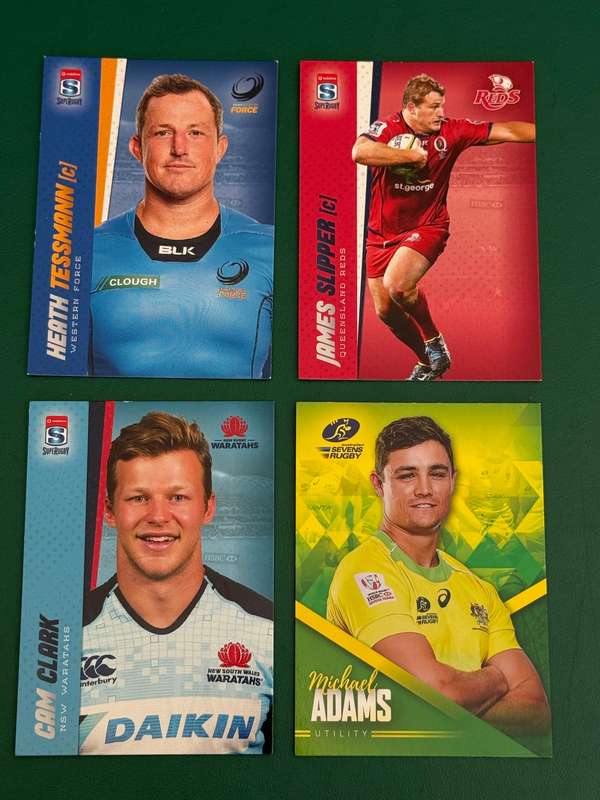 Rugby Cards - 4 (Four) * 2016 Tap and Play Australia/Super Rugby/Sevens Rugby Cards