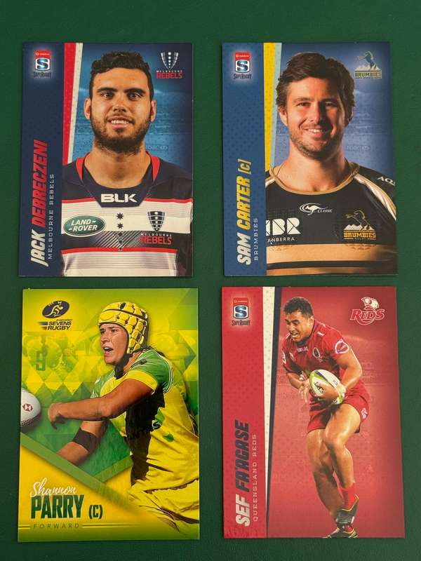 Rugby Cards - 4 (Four) * 2016 Tap and Play Australia/Super Rugby/Sevens Rugby Cards