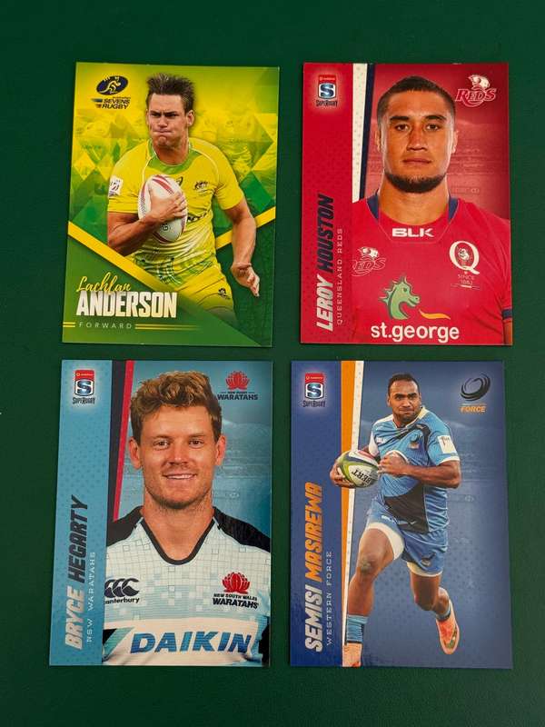 Rugby Cards - 4 (Four) * 2016 Tap and Play Australia/Super Rugby/Sevens Rugby Cards