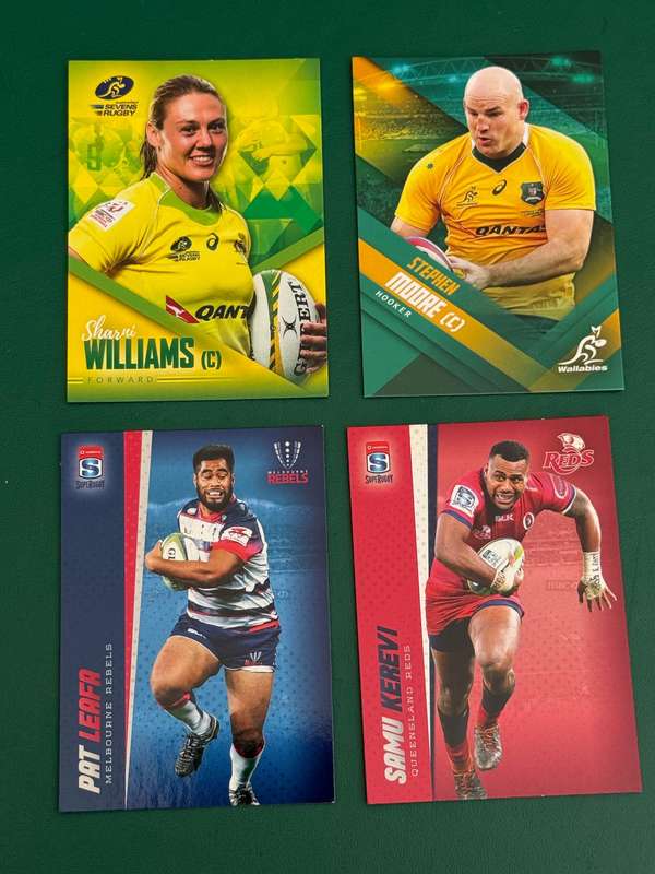 Rugby Cards - 4 (Four) * 2016 Tap and Play Australia/Super Rugby/Sevens Rugby Cards