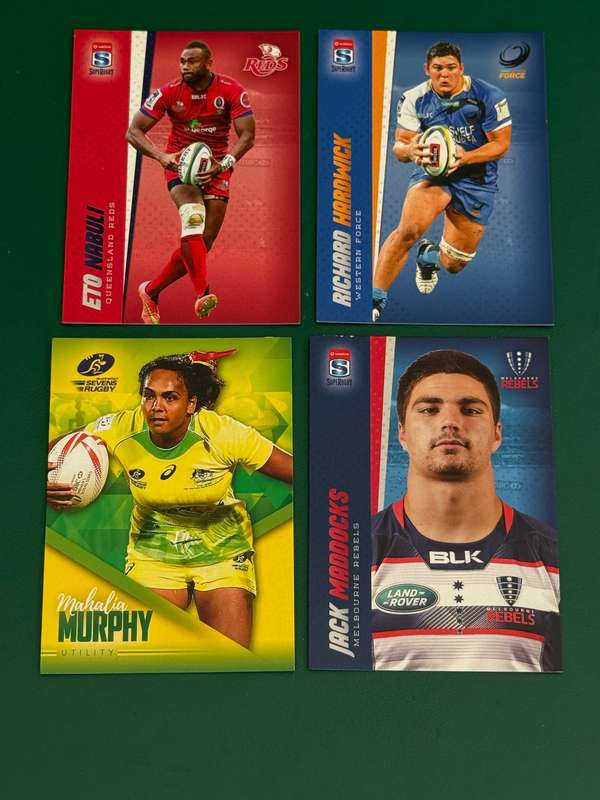 Rugby Cards - 4 (Four) * 2016 Tap and Play Australia/Super Rugby/Sevens Rugby Cards