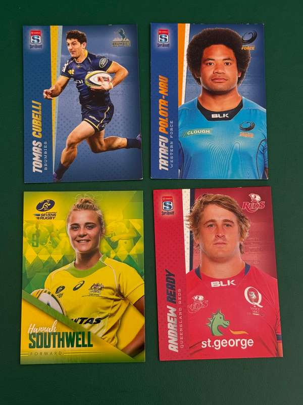 Rugby Cards - 4 (Four) * 2016 Tap and Play Australia/Super Rugby/Sevens Rugby Cards