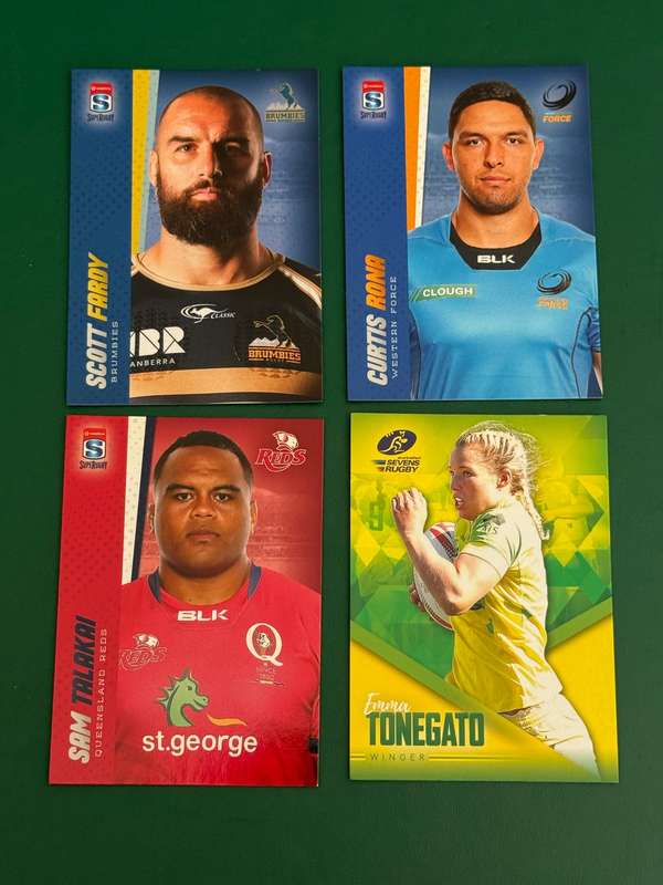 Rugby Cards - 4 (Four) * 2016 Tap and Play Australia/Super Rugby/Sevens Rugby Cards