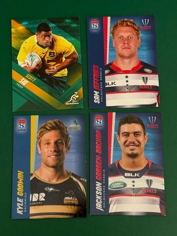 Rugby Cards - 4 (Four) * 2016 Tap and Play Australia/Super Rugby/Sevens Rugby Cards