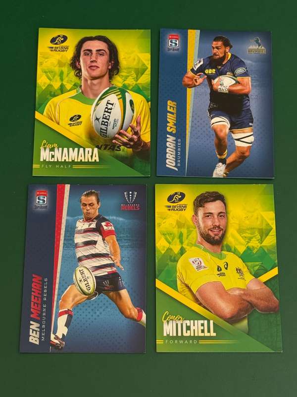 Rugby Cards - 4 (Four) * 2016 Tap and Play Australia/Super Rugby/Sevens Rugby Cards