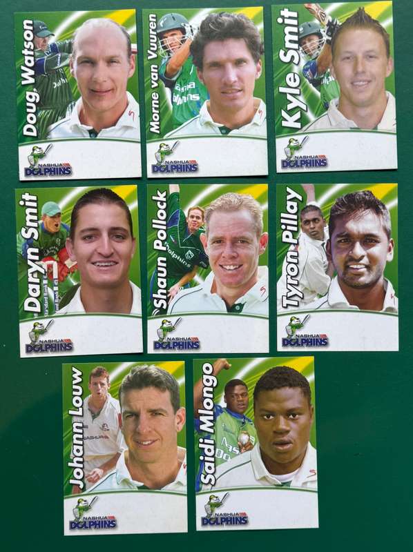 Cricket Cards - Rare Set of 17 Nashua Dolphins Cricket Cards