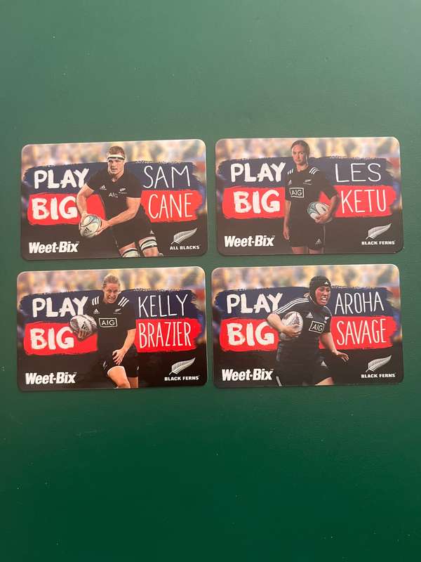 Rugby Card - 4 * 2018 Weet Bix All Blacks Rugby Cards