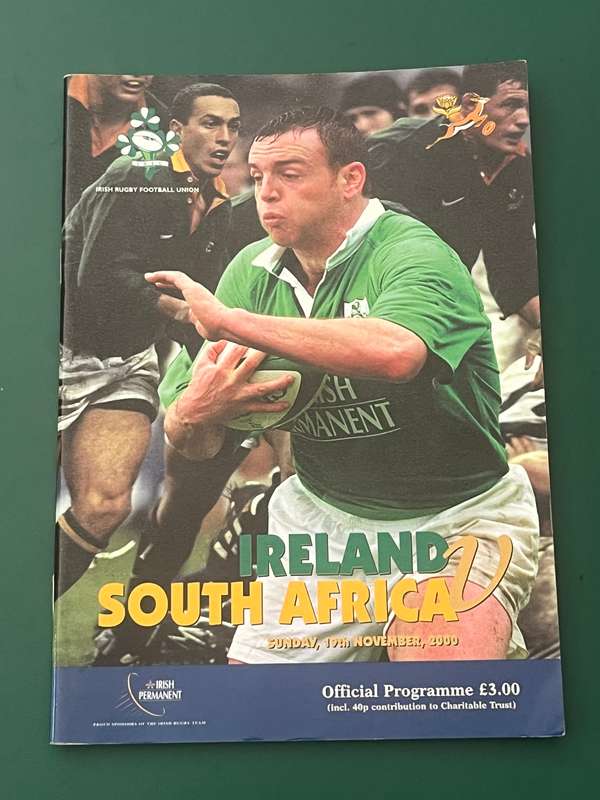 Rugby Programme - Ireland vs South-Africa 19/11/2000