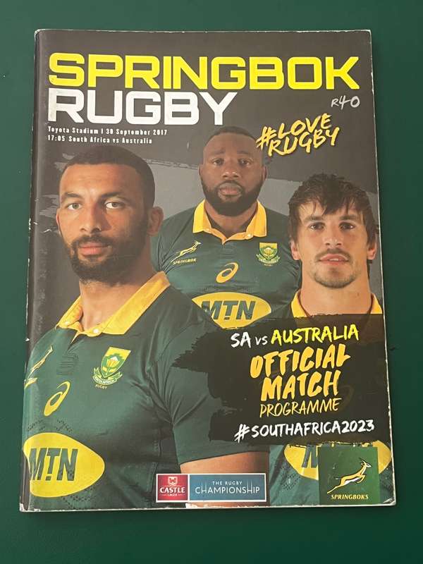 Rugby Programme - South-Africa vs Australia 30/09/2017