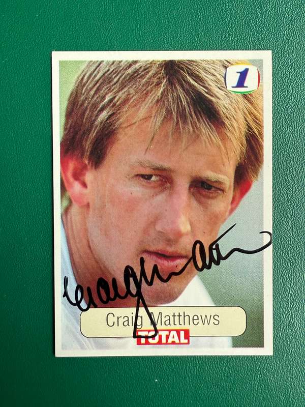 Cricket Card - *SIGNED* Craig Matthews 1992 Total Cricket Card