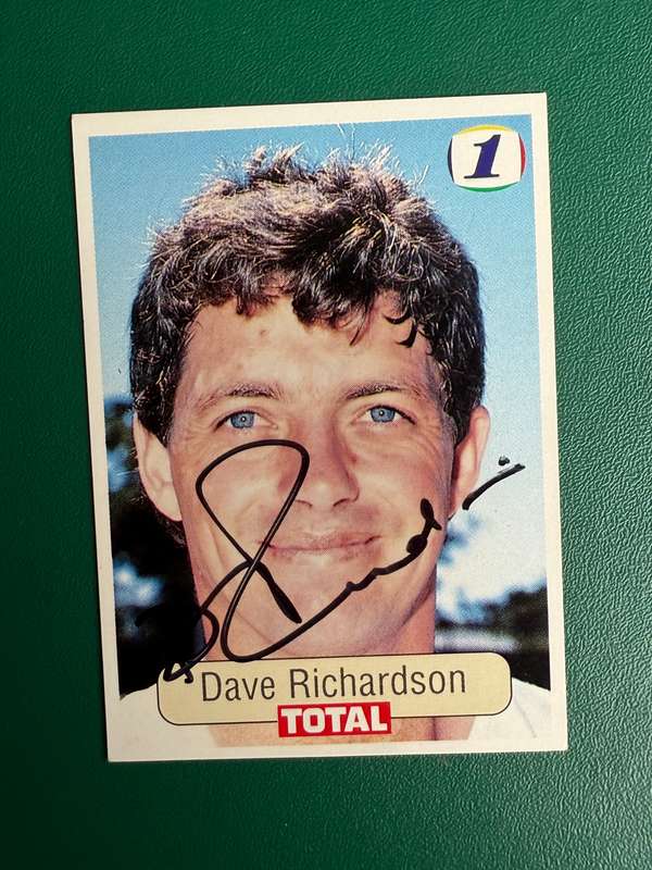 Cricket Card - *SIGNED* Dave Richardson 1992 Total Cricket Card