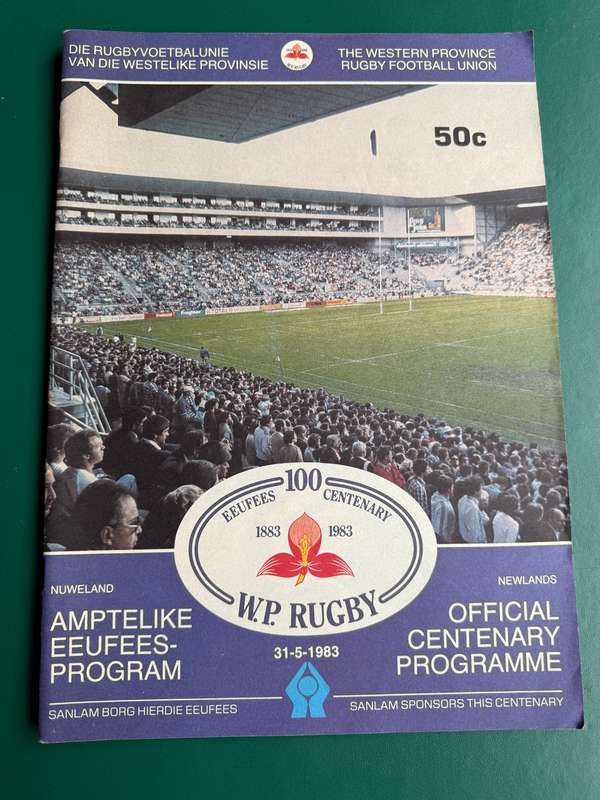 Rugby Programme - Western Province vs Rest of South-Africa 31/05/1983