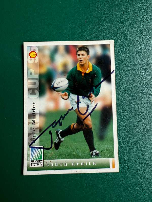 Rugby Card - *SIGNED* Japie Mulder 1995 Sports Deck Rugby Card