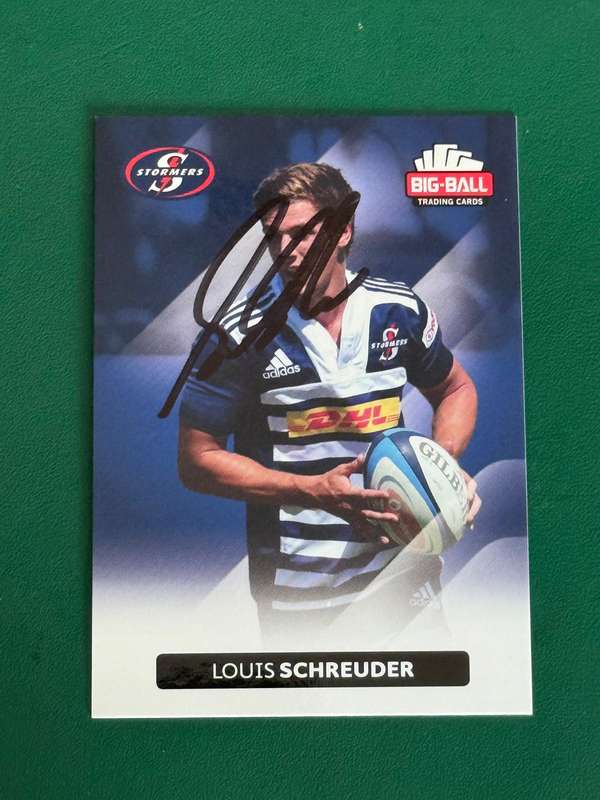 Rugby Card - *SIGNED* Louis Schreuder 2012 Big Ball Rugby Card