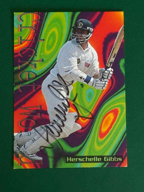 Cricket Card - *SIGNED* Herschelle Gibbs 1996 Sports Deck Cricket Card