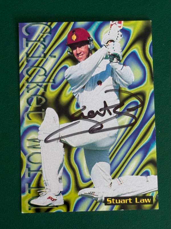 Cricket Card - *SIGNED* Stuart Law 1996 Sports Deck Cricket Card