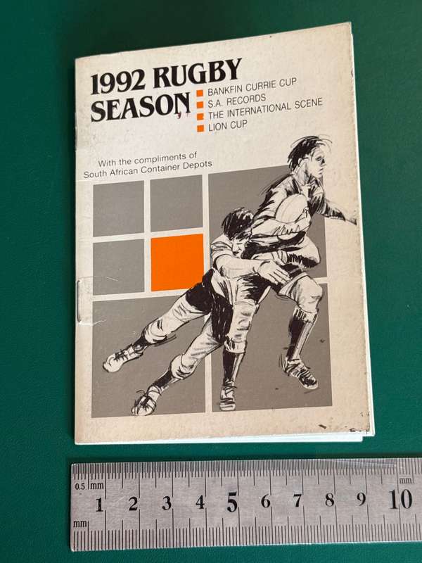 Rugby Itinerary - 1992 Rugby Season issued by SA Container Depots