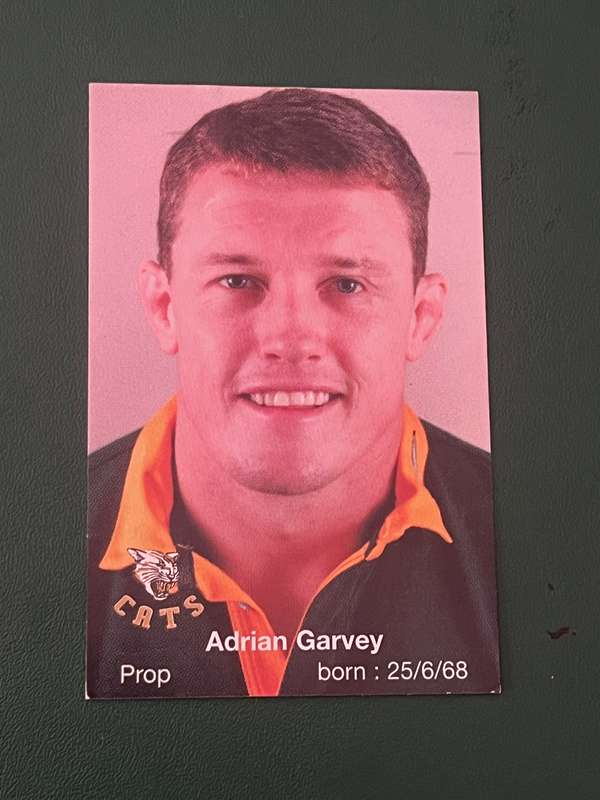 Rugby Card - Adrian Garvey Rare 2000 Cats Rugby Card