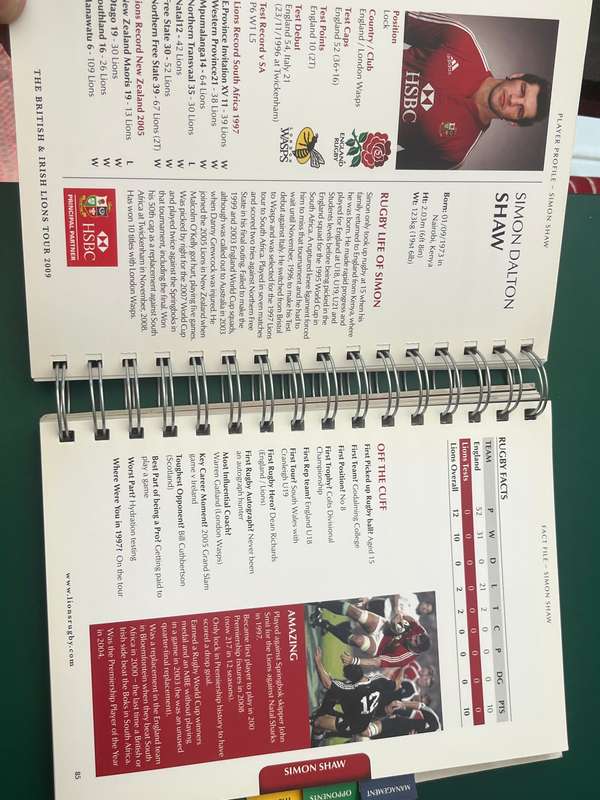 Rugby Book - Unique 2009 British Lions Media Guide