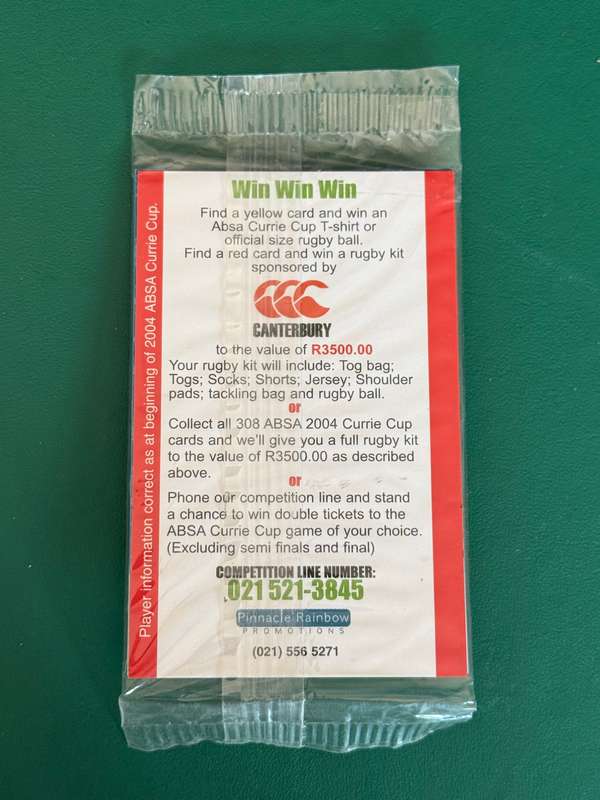 Rugby Card - Sealed/Unopened packet of 2004 Pinnacle Rugby Cards