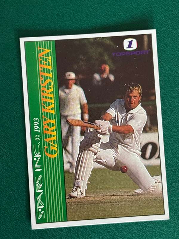 Cricket Card - Gary Kirsten 1993 Topsport Cricket Card