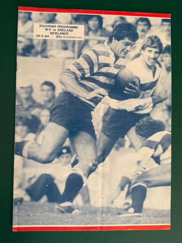 Rugby Programme - *Tour* Western Province vs England (Baumgarten) 26/05/1984