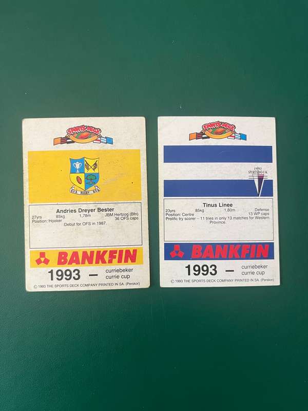Rugby Card - 2 * 1993 Sports Deck Rugby Cards