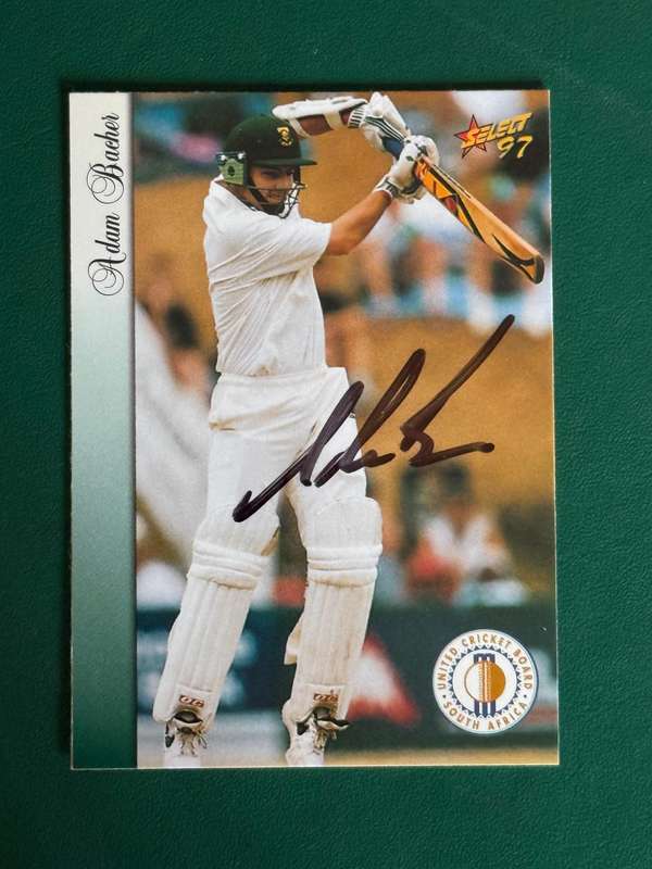 Cricket Card - *SIGNED* Adam Bacher 1997 Select Cricket Card