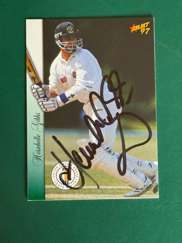 Cricket Card - *SIGNED* Herschelle Gibbs 1997 Select Cricket Card