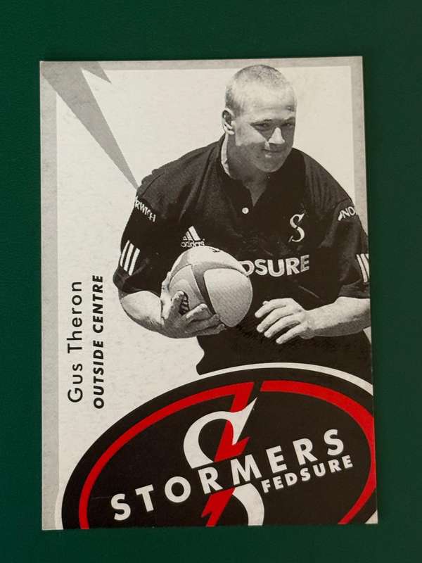 Rugby Card - Gus Theron 1999 Fedsure Stormers Rugby Card