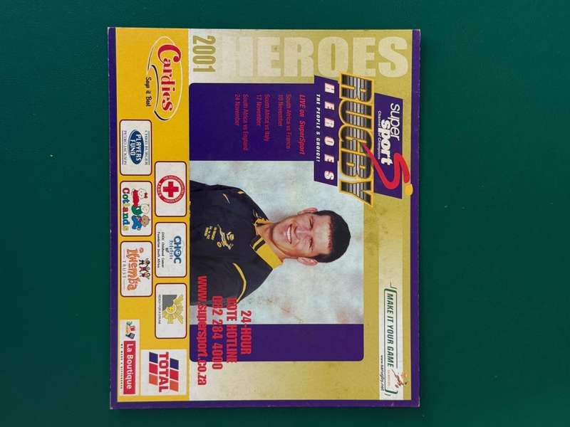 Rugby Card - Braam van Straaten 2001 Total Rugby Card