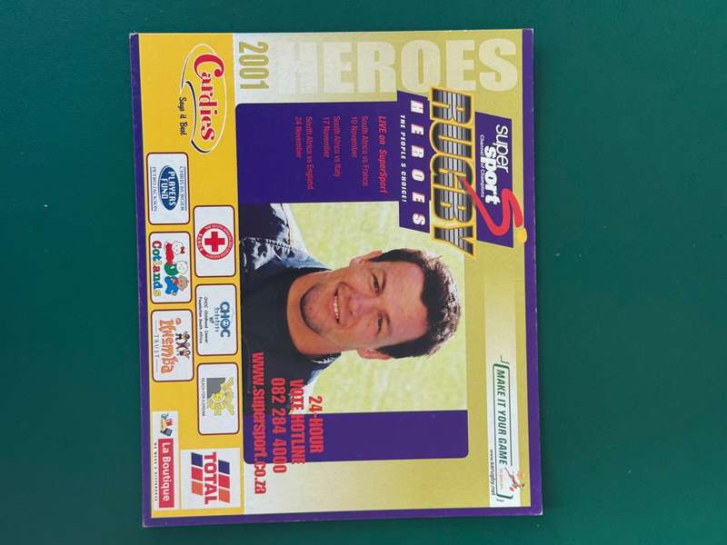 Rugby Card - Andre Vos 2001 Total Rugby Card