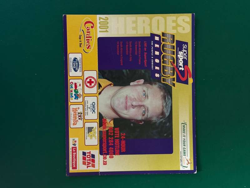 Rugby Card - Johan Ackermann 2001 Total Rugby Card