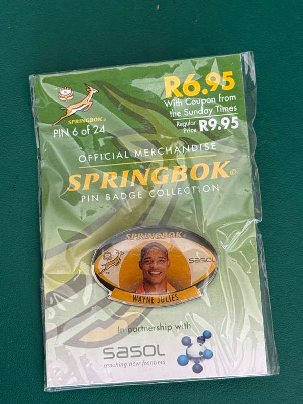 Rugby Pin - Sealed Wayne Julies 2006 Sasol Rugby Pin