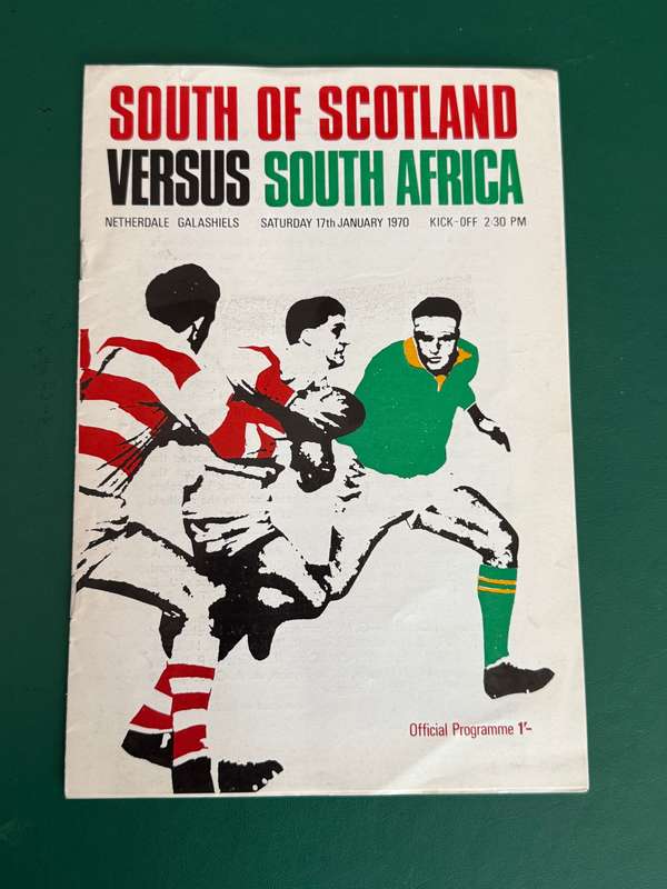 Rugby Programme - *TOUR* South of Scotland vs South-Africa 17/01/1970