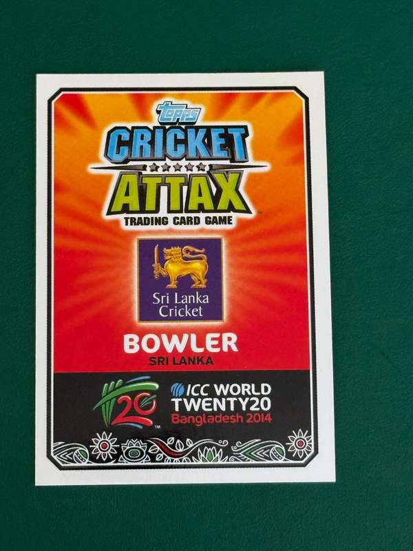 Cricket Card - Lasith Malinga (Nr187) Hundred Club 2014 Cricket Attax foil card