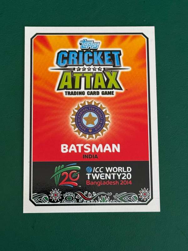 Cricket Card - Suresh Raina (Nr185) Hundred Club 2014 Cricket Attax foil card