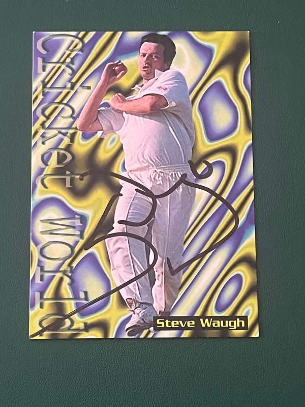 Cricket Card - *SIGNED* Steve Waugh 1996 Sports Deck Cricket Card
