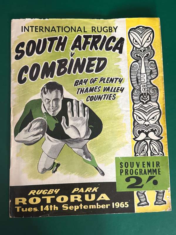 Rugby Programme - *TOUR* South-Africa vs Combined Bay of Plenty, Thames and Counties 14/09/1965