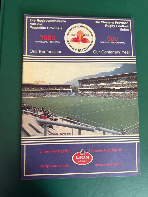 Rugby Programme - Western-Province vs Boland 23/04/1983