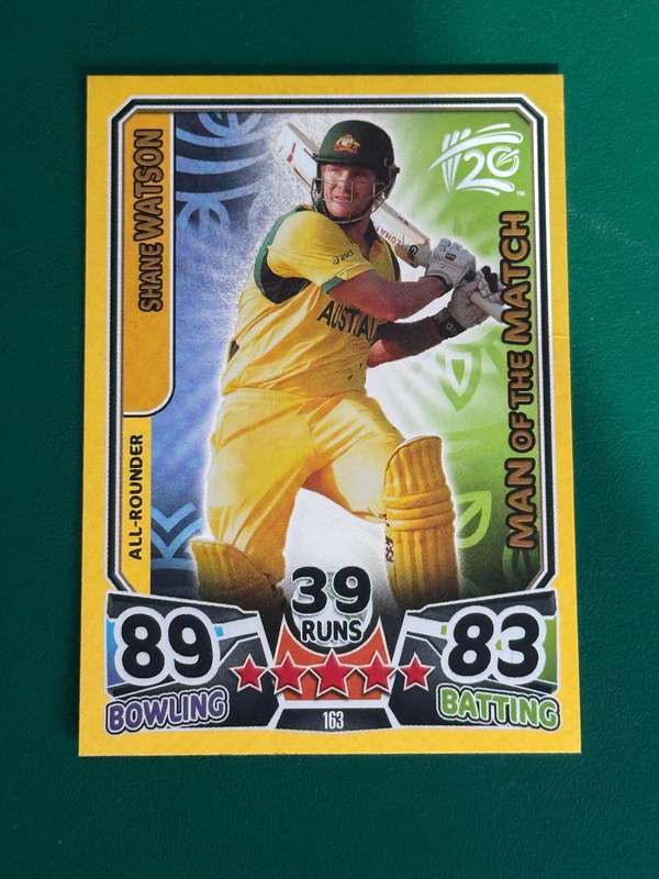 Cricket Card - Shane Watson (Nr163) 2014 Cricket Attax foil card