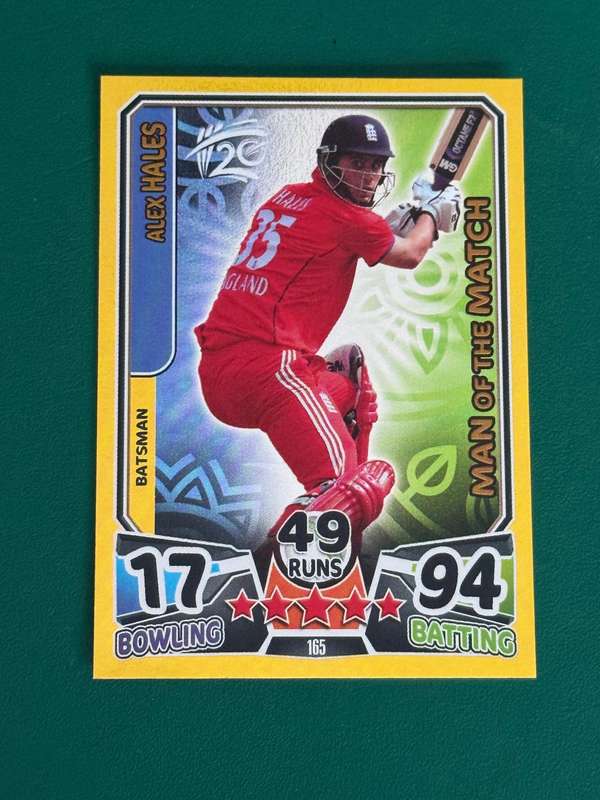 Cricket Card - Alex Hales (Nr165) 2014 Cricket Attax foil card